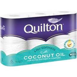 Quilton Coconut Oil 3 Ply Toilet Paper 6 pack