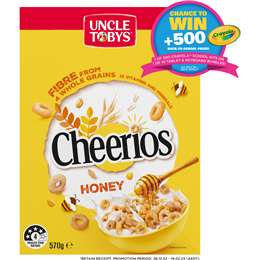 Uncle Tobys Cheerios Honey 570g