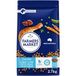 Farmers Market Puppy Dry Dog Food Chicken & Beef Liver With Farm 2.7kg