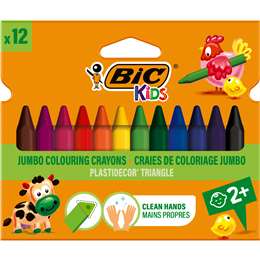 BIC Kids Jumbo Triangle Crayons 12 pack