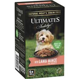 Ultimates Indulge Lamb Mince In Gravy Wet Dog Food 100g x 6 pack