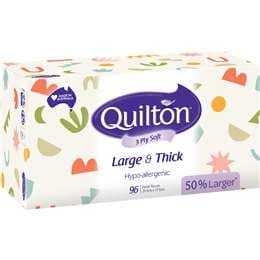 Quilton 2 Ply Large & Thick Hypo-Allergenic Facial Tissue 96 pack