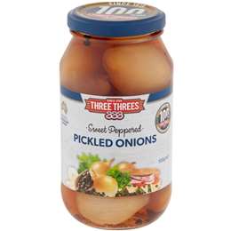 Three Threes Peppered Pickled Onions 