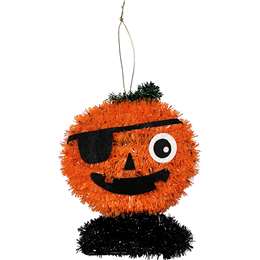 Halloween Tinsel Tabletop Pumpkin each