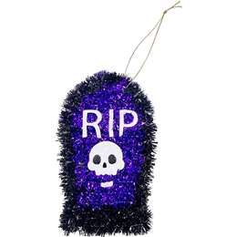 Halloween Tinsel Tabletop Tombstone each