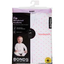 Bonds Zip Wondersuit Poodlette Baby Girl Size 000 - 1 each