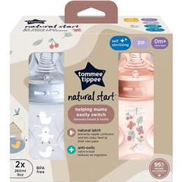 Tommee Tippee Natural Start Bottles Slow Flow 0 Months + 2 pack