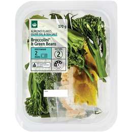Woolworths Broccolini & Green Beans With Toasted Almond Flake