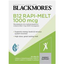 Blackmores B12 Rapi-melt 1000mcg Energy Support Vitamin B