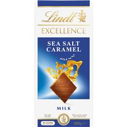 Lindt Excellence Sea Salt Caramel Milk Chocolate Block 100g