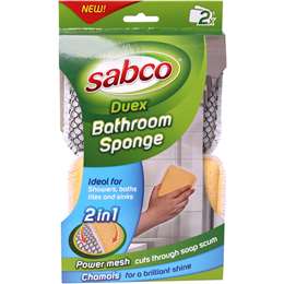 Sabco Duex Bathroom Sponge Scrubber 2 Pack