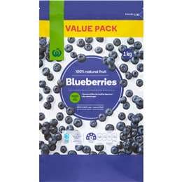 Woolworths Frozen Blueberries 1kg