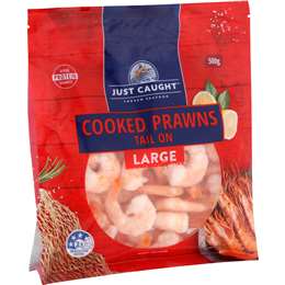 Just Caught Cooked Prawns Tails On Large