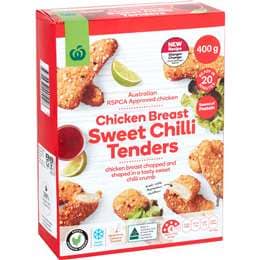 Woolworths Chicken Breast Tenders Sweet Chilli 400g