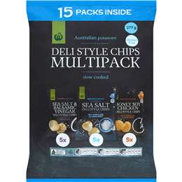 Woolworths Deli Style Chips Multipack 277g