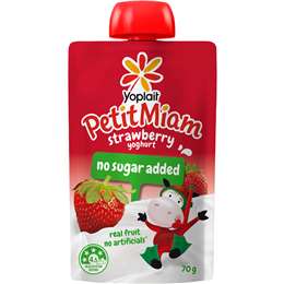 Yoplait Petit Miam Kids Yoghurt Pouch Strawberry No Sugar Added