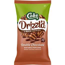 Cobs Drizzl'd Double Choc Natural Popcorn 118g