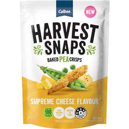 Calbee Harvest Snaps Baked Pea Crisps Supreme Cheese Flavour 120g