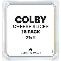 White Label Colby Cheese Slices 16 Pack
