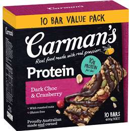 Carman's Protein Choc Cranberry 10 Pack 400g