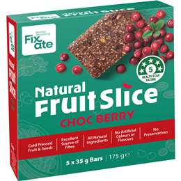 Fixate Natural Fruit Choc Berry 5 Pack 175g