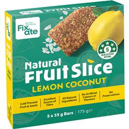 Fixate Natural Fruit Lemon Coconut 5 Pack 175g