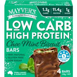 Mayver's Low Carb High Protein Bars Choc Mint Biscuit