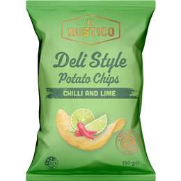 EL RUSTICO Potato Chips Chilli & Lime 150g