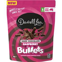 Darrell Lea Raspberry Bullets Dark Chocolate 190g