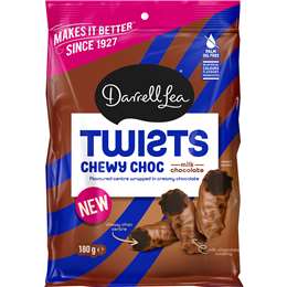 Darrell Lea Chewy Choc Twists Milk Chocolate 180g