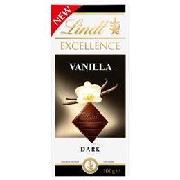 Lindt Excellence Vanilla Dark Chocolate Block 100g