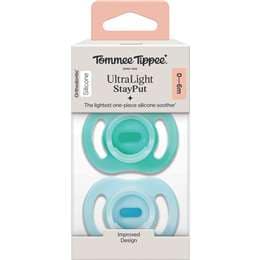 Tommee Tippee Ultra Light Silicone Soother 0-6M Assorted 2 pack