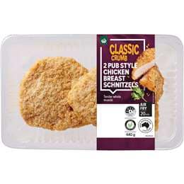 Woolworths 2 Chicken Schnitzels Pub Style