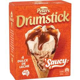 Peters Drumstick Saucy Dulce De Leche 4 Pack 475mL