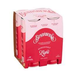 Bundaberg Refreshingly Light Sparkling Drink Pomegranate & Raspberry 250mL x 4 pack