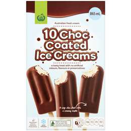 Woolworths Choc Coated Ice Cream 10 Pack | Woolworths