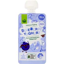 Woolworths Blueberry Yoghurt Pouch 70g