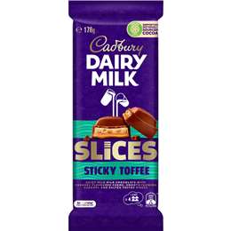 Cadbury Dairy Milk Slices Sticky Toffee Chocolate Block 178g