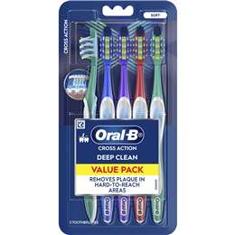 Oral-B Cross Action Toothbrushes Soft Value Pack 5 pack