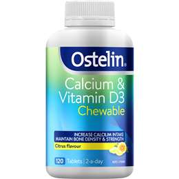 Ostelin Calcium & Vitamin D3 Chewable Citrus Flavour Tablets 120 pack