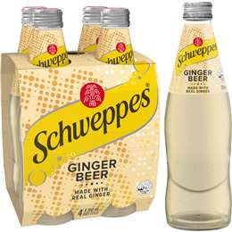 Schweppes Ginger Beer Soft Drink 4 x 300mL