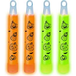 Halloween Glow Pumpkin Sticks 4 pack