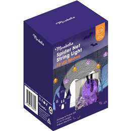 Mirabella Halloween 10 Led Spider Net String Lights each