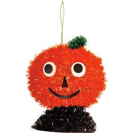 Halloween Pumpkin Tinsel Tabletop Decoration each