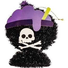 Halloween Cauldron Tinsel Tabletop Decoration each