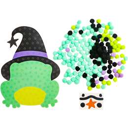 Halloween Craft Pom Pom Sticker Kit Frog each