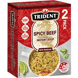 Trident Spicy Beef Flavour Instant Soup With Noodles` 2 pack