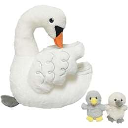 Jumbo Plush Mums & Bubs White Swan each
