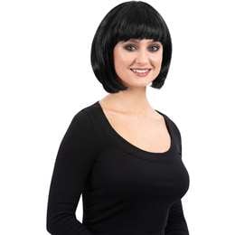 Halloween Witch Costume Wig Short Black Bob each