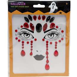 Halloween Face Gem Sticker Sheet Black & Red each